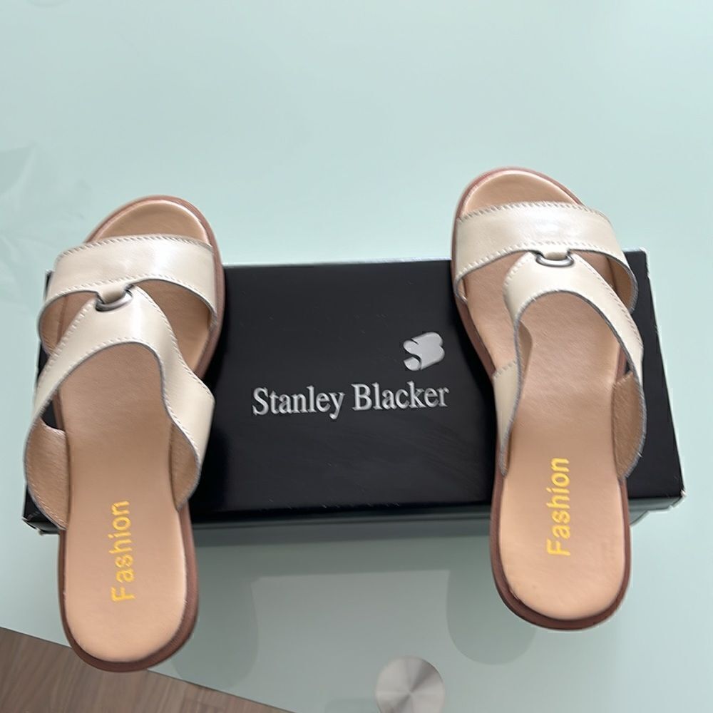 Stanley blacker fashion sandals new 6m cream tan - Picture 5 of 7